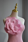 BLUSH PINK ASYMMETRIC TOP WITH A FLOWER