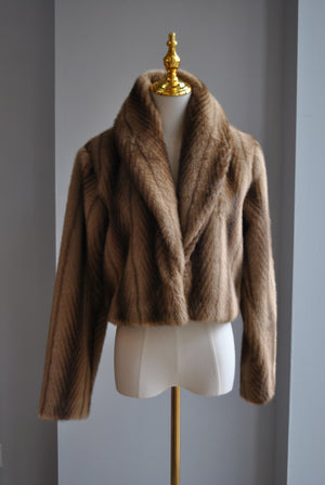 BROWN OMBRE FAUX FUR JACKET