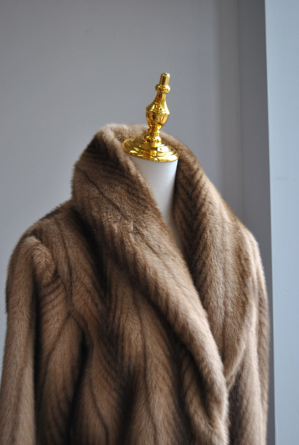 BROWN OMBRE FAUX FUR JACKET
