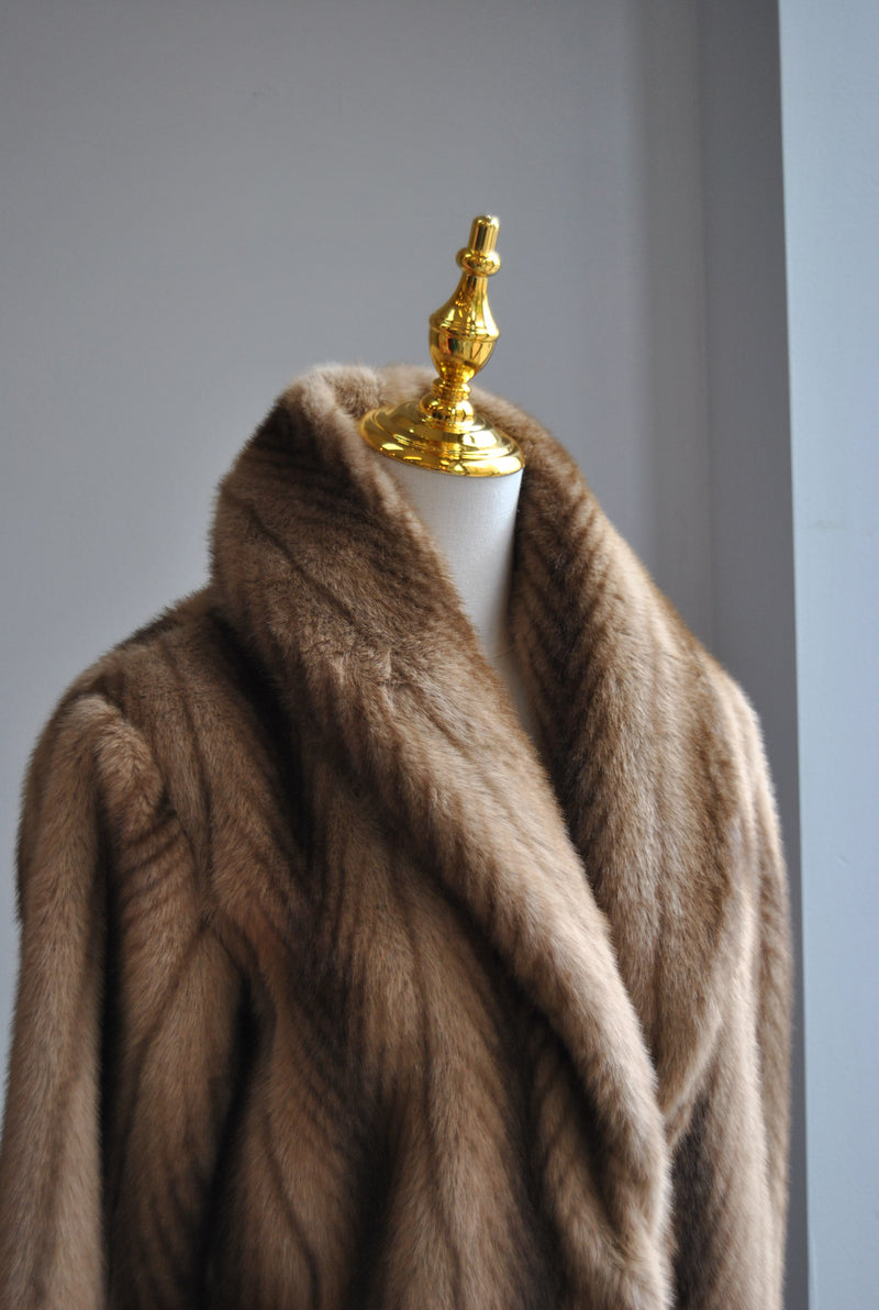 BROWN OMBRE FAUX FUR JACKET