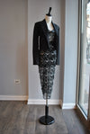 CLEARANCE - BLACK SHEER AND CRYSTALS SET