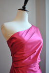 FUCHSIA PINK LONG EVENING DRESS WITH SIDE SLIT