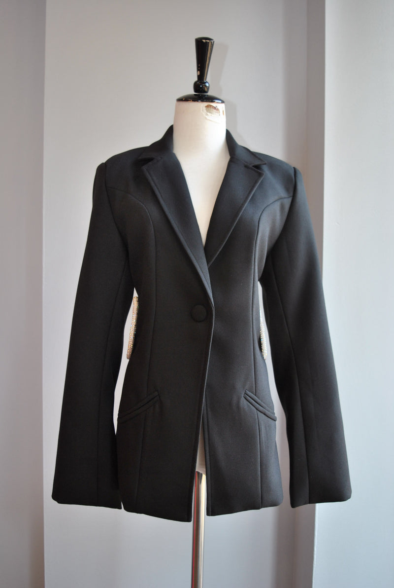 BLACK BLAZER WITH CRYSTALS