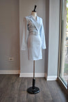 CLEARANCE - WHITE AND BLUE JACKET DRESS