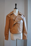 CLEARANCE - BLUSH PINK FAUX LEATHER FIT CROPPED JACKET