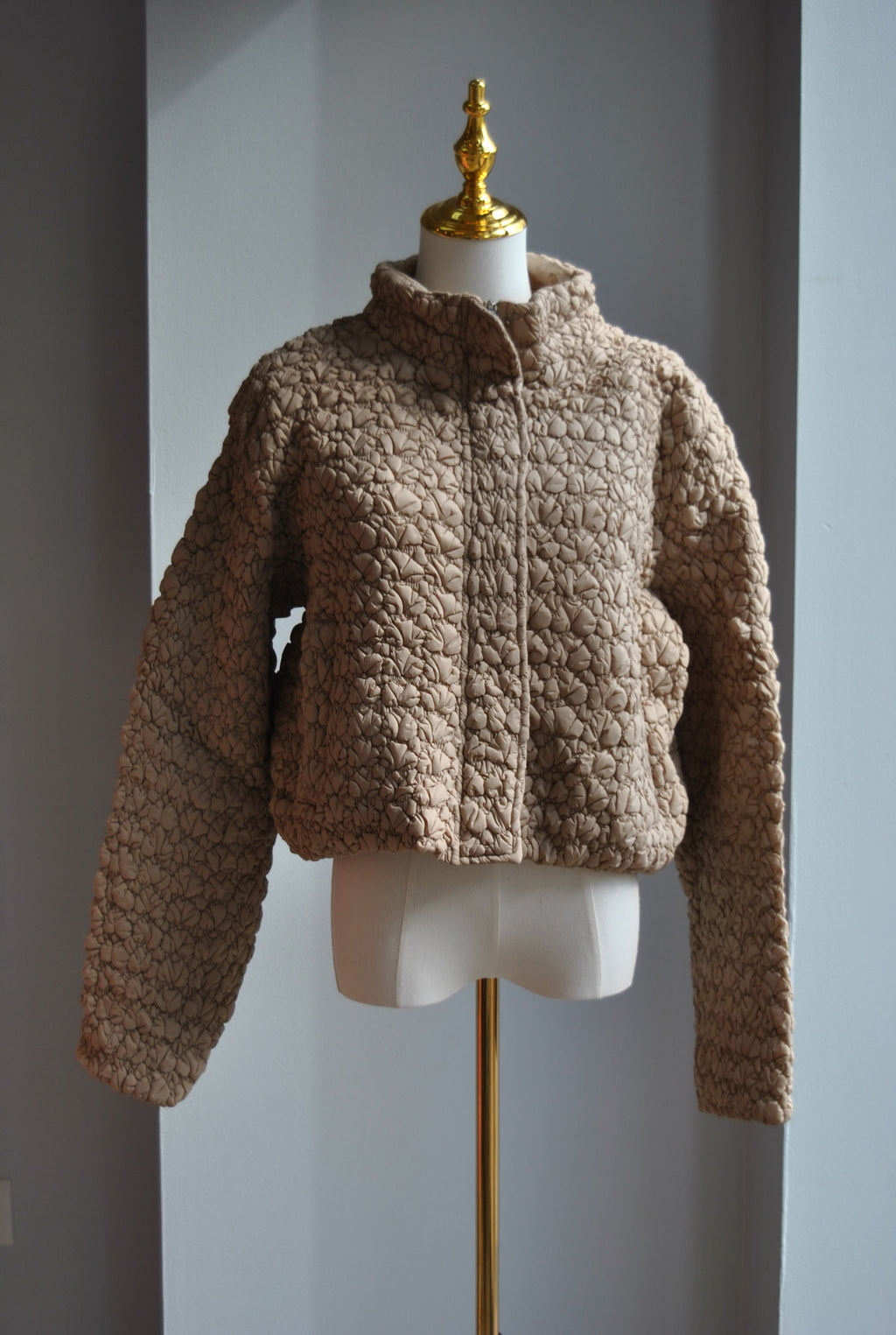 BEIGE CROPPED PRE-FALL JACKET