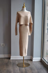 BEIGE SWEATER FALL SET