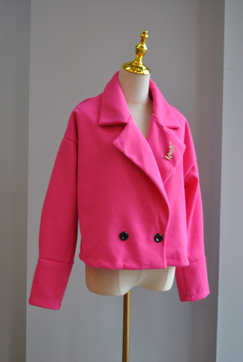 FUCHSIA PINK CROPPED SPRING JACKET