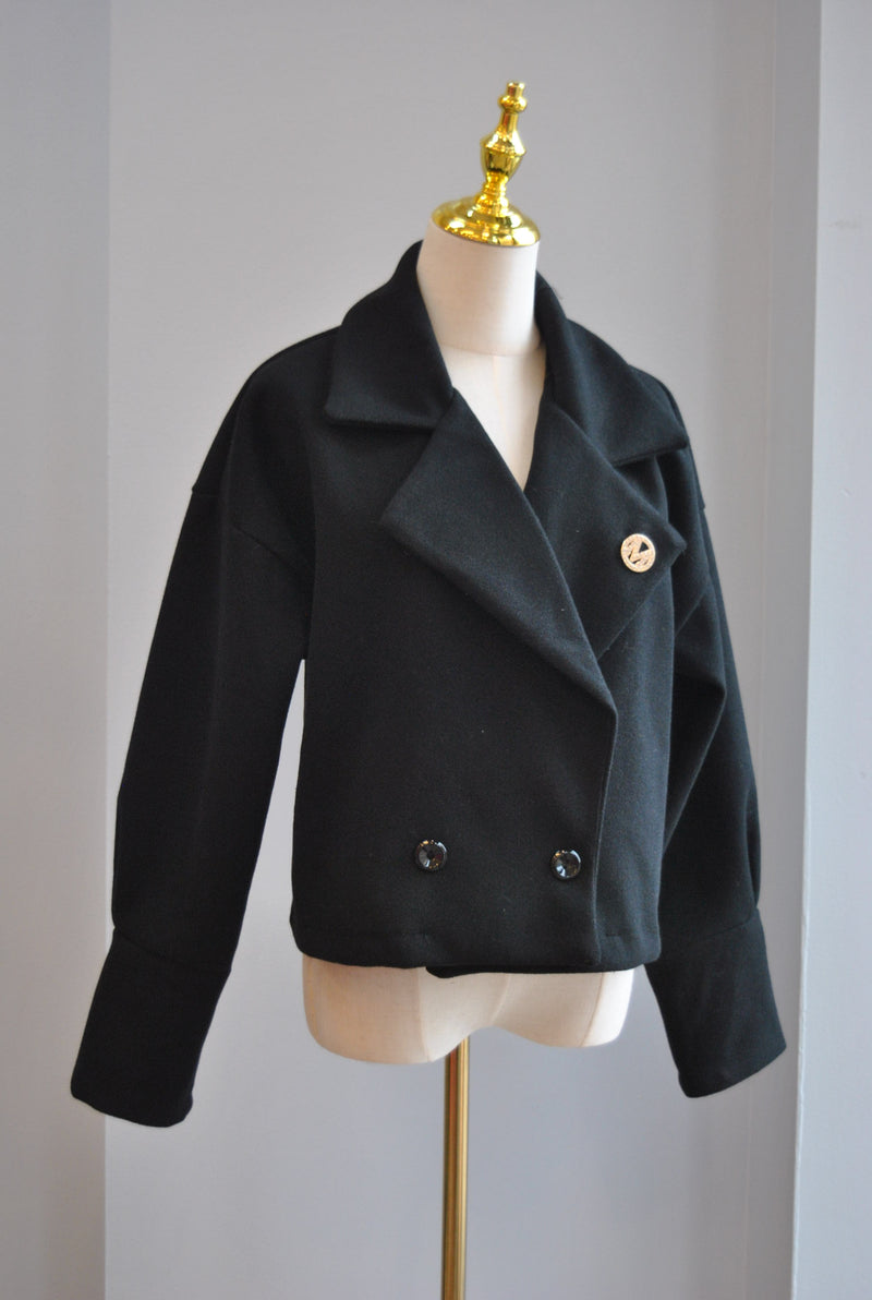 BLACK CROPPED SPRING JACKET