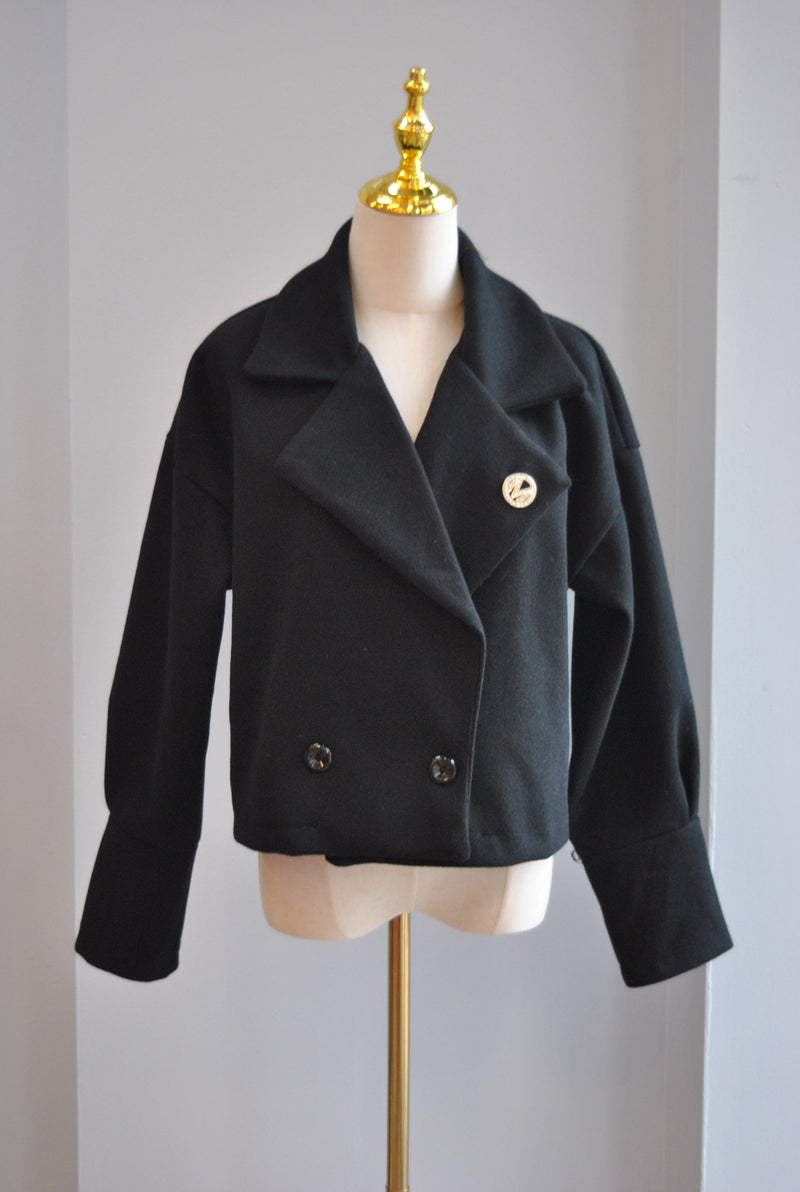 BLACK CROPPED SPRING JACKET