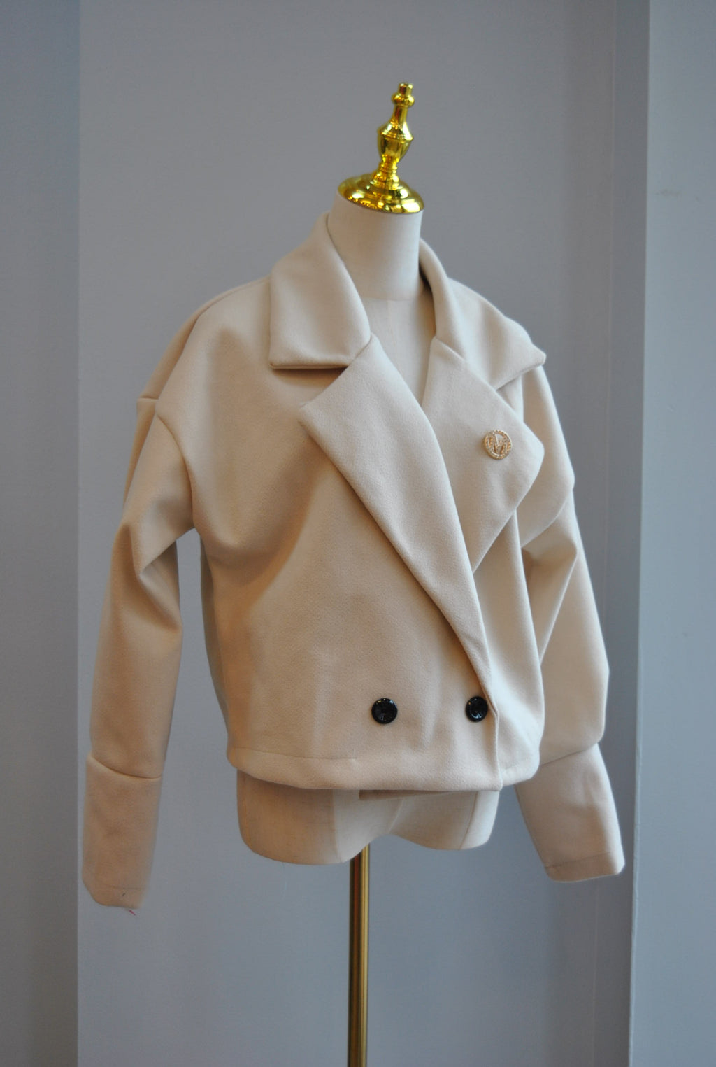 BEIGE SPRING CROPPED JACKET