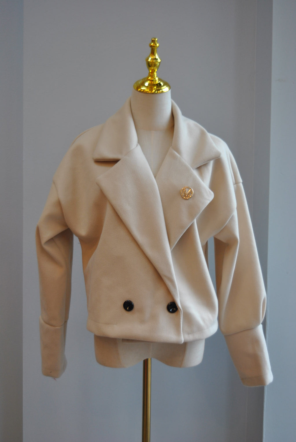 BEIGE SPRING CROPPED JACKET