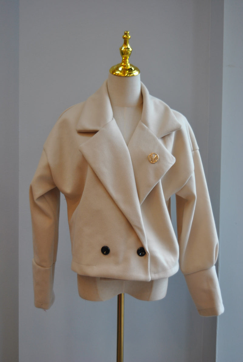 BEIGE SPRING CROPPED JACKET
