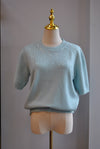TEAL BLUE SWEATER TOP WITH CRYSTALS