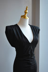 BLACK SIMPLE MIDI DRESS