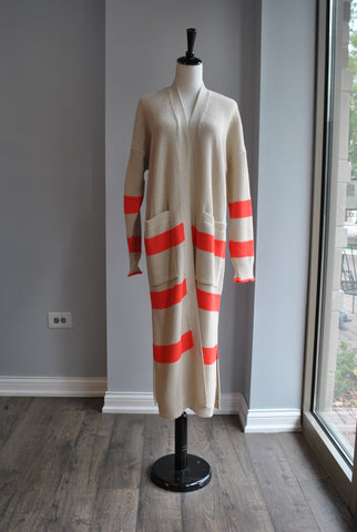 TRUE BLUE OVERSIZED OPEN STYLE SWEATER WITH A HOODIE