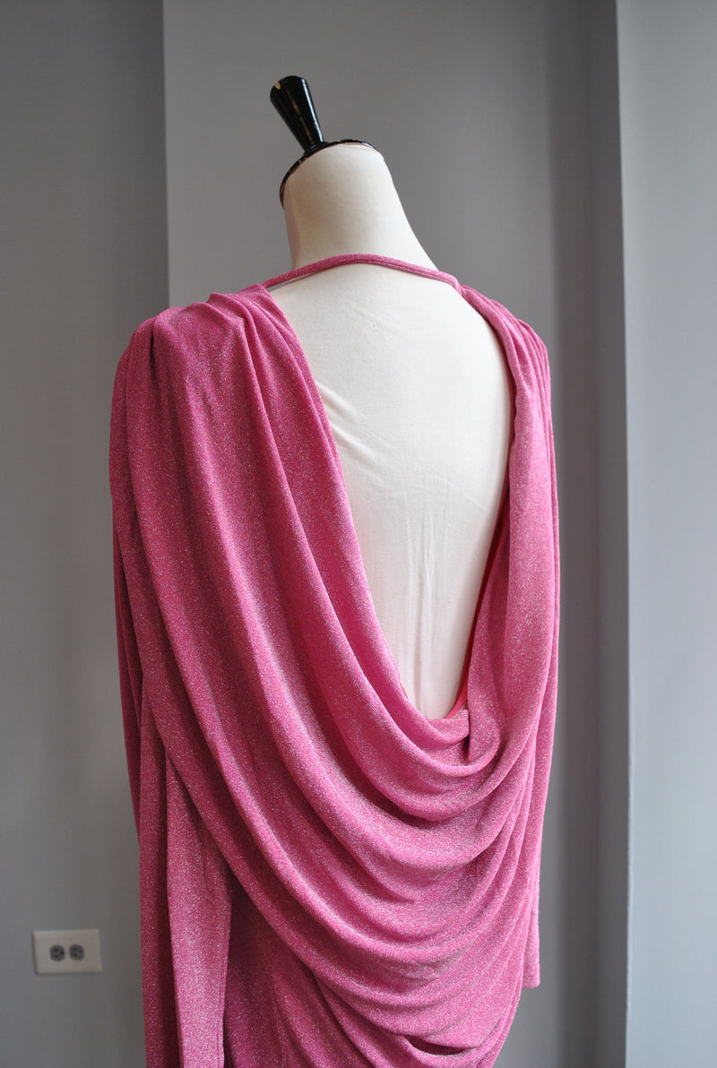 CLEARANCE - CANDY  PINK MINI PARTY DRESS WITH OPEN BACK