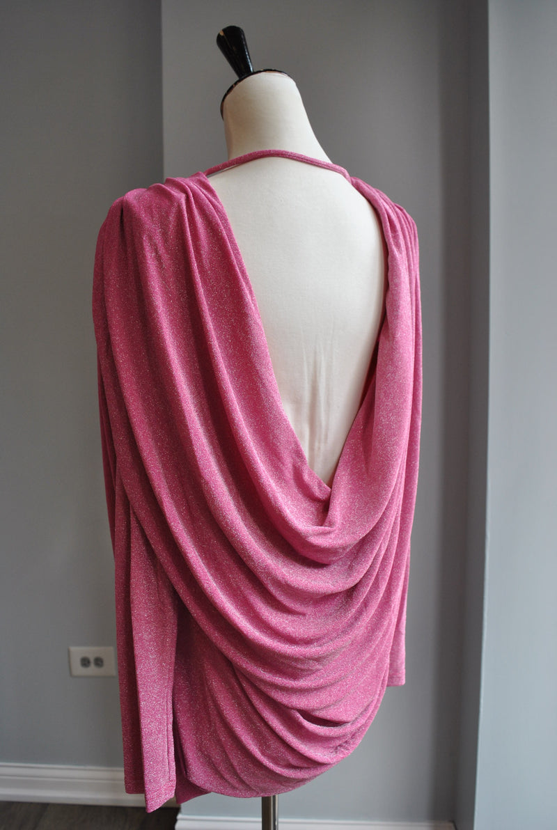 CLEARANCE - CANDY  PINK MINI PARTY DRESS WITH OPEN BACK