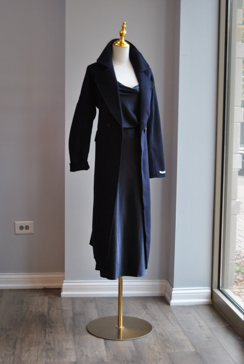 NAVY BLUE WOOL COAT