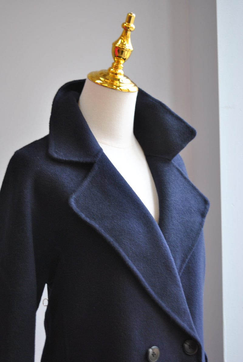 NAVY BLUE WOOL COAT