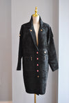 BLACK ALPAKA COAT WITH GOLD BUTTONS