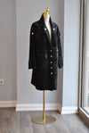 BLACK ALPAKA COAT WITH GOLD BUTTONS