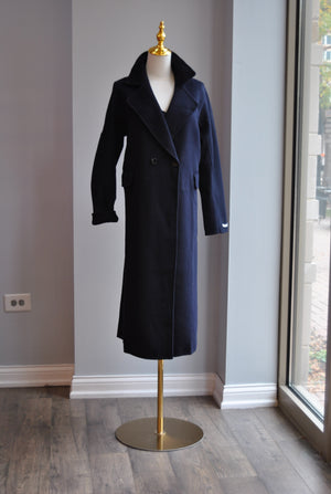 NAVY BLUE WOOL COAT