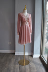 DUSTY PINK FIT AND FLAIR DRESS