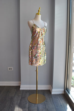 ROSE GOLD SEQUIN MINI SUMMER TUNIC DRESS