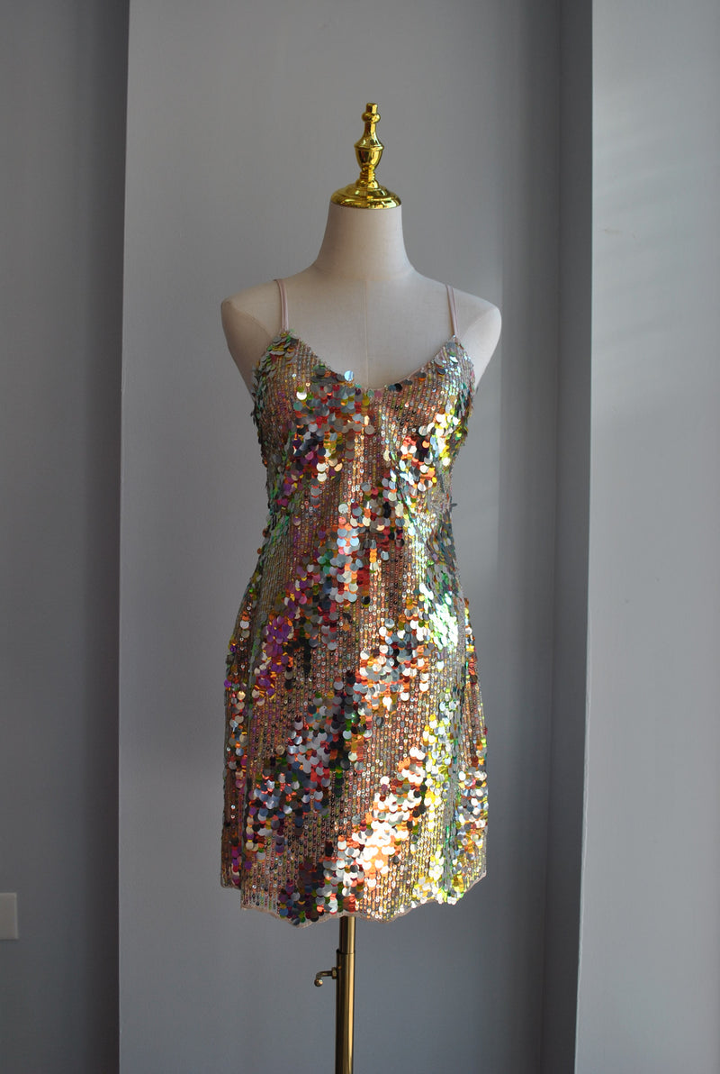 sequin tunic mini dress Yumi Sequin Tunic Mini Dress - Gold