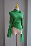 GREEN ASYMMETRIC SWEATER TOP