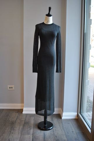 LITTLE BLACK ASYMMETRIC DRESS WITH SIDE RUSHING
