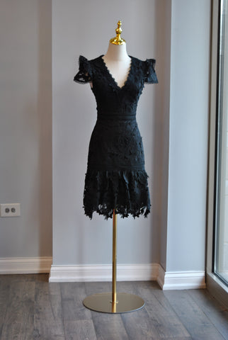 CLEARANCE - NAVY BLUE SILKY LONG DRESS WITH OPEN BACK AND SIDE SLIT