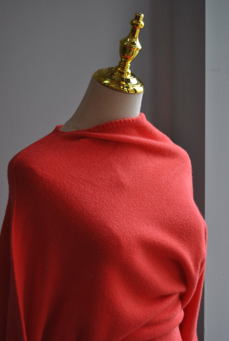 ORANGE ASYMMETRIC SWEATER SET