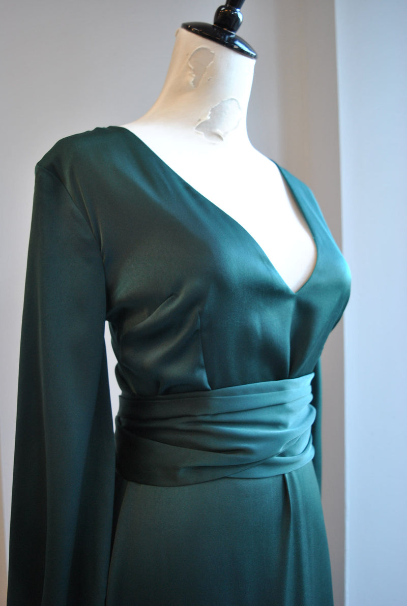 EMERALD GREEN HIGH AND LOW DRESS