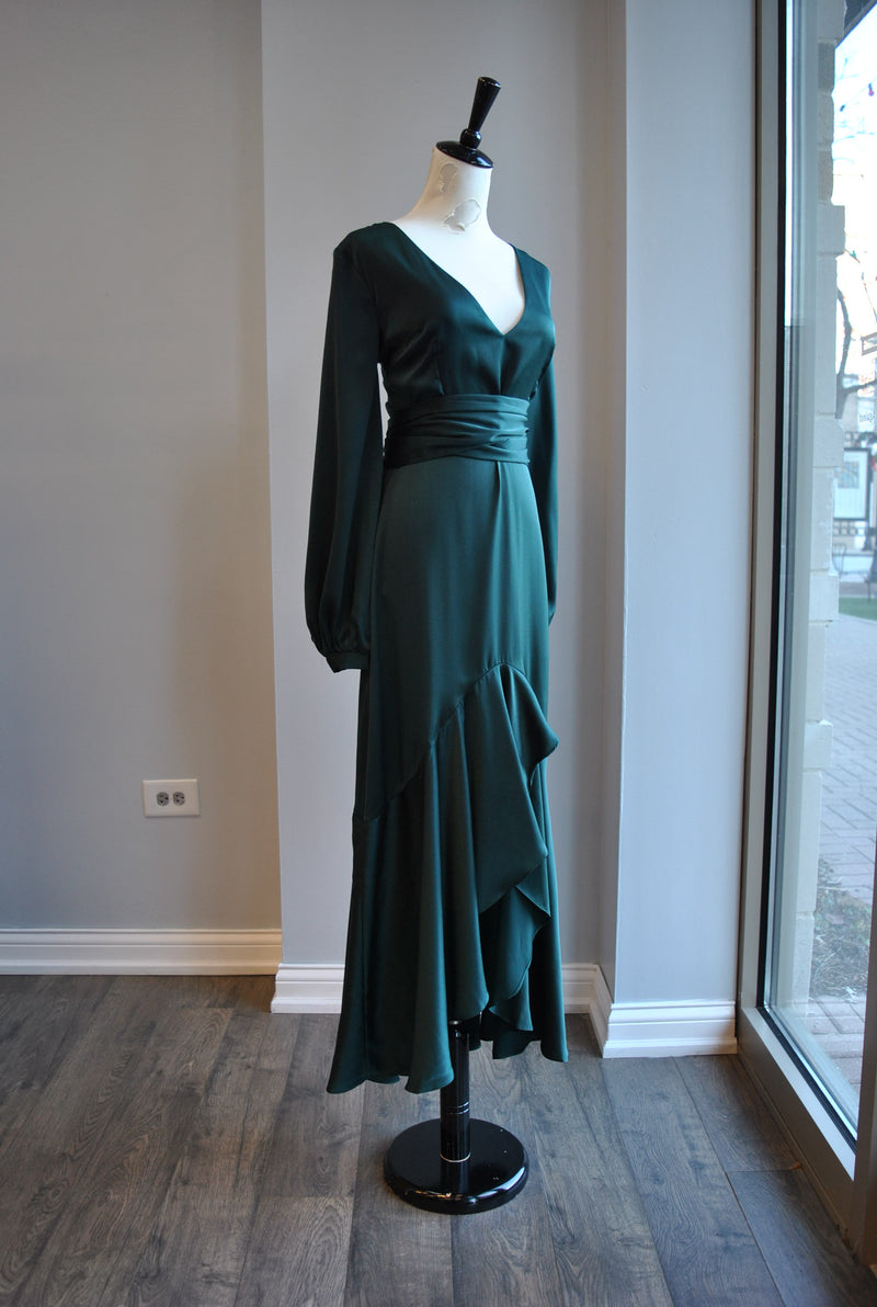 EMERALD GREEN HIGH AND LOW DRESS