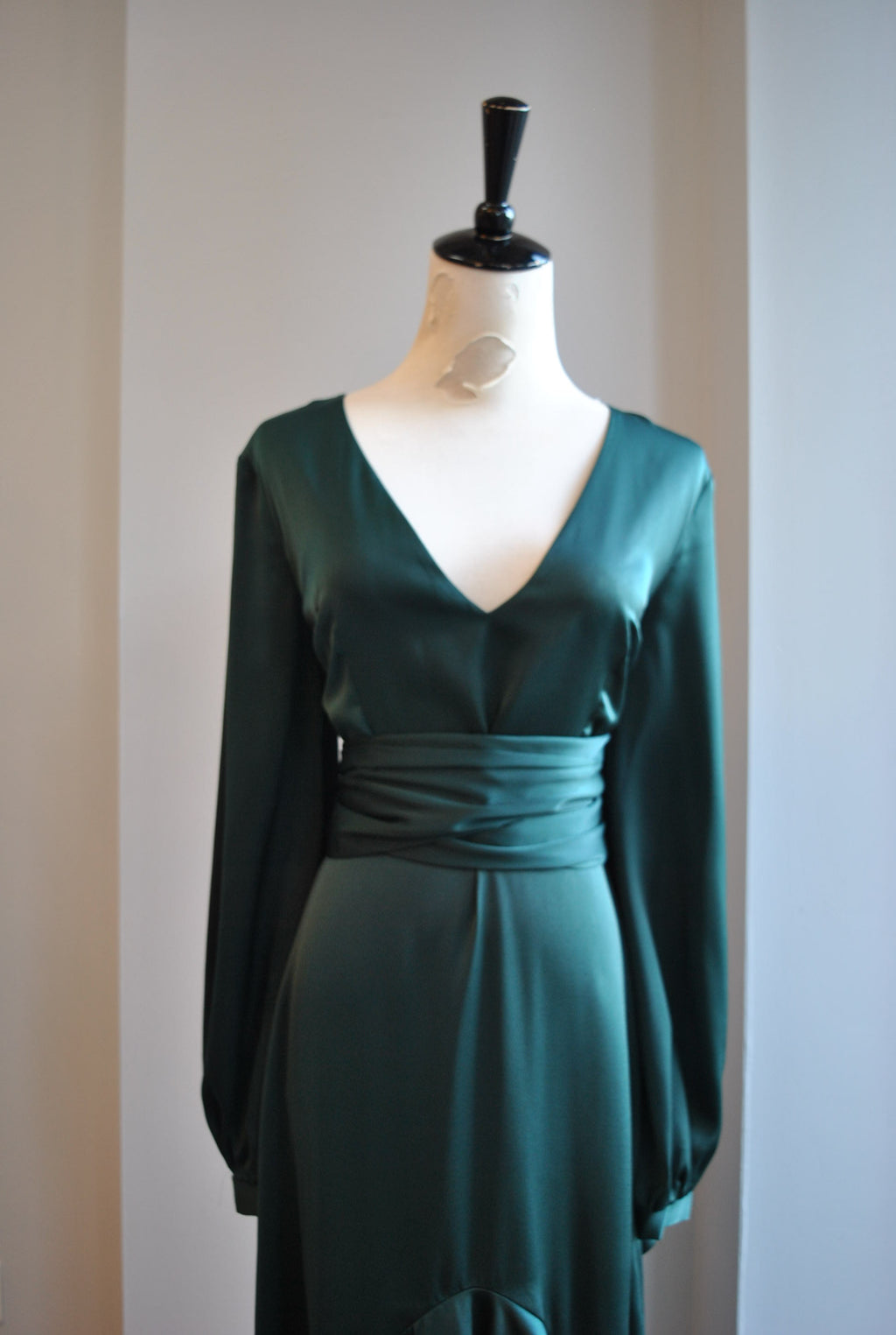 CLEARANCE - EMERALD GREEN HIGH AND LOW DRESS