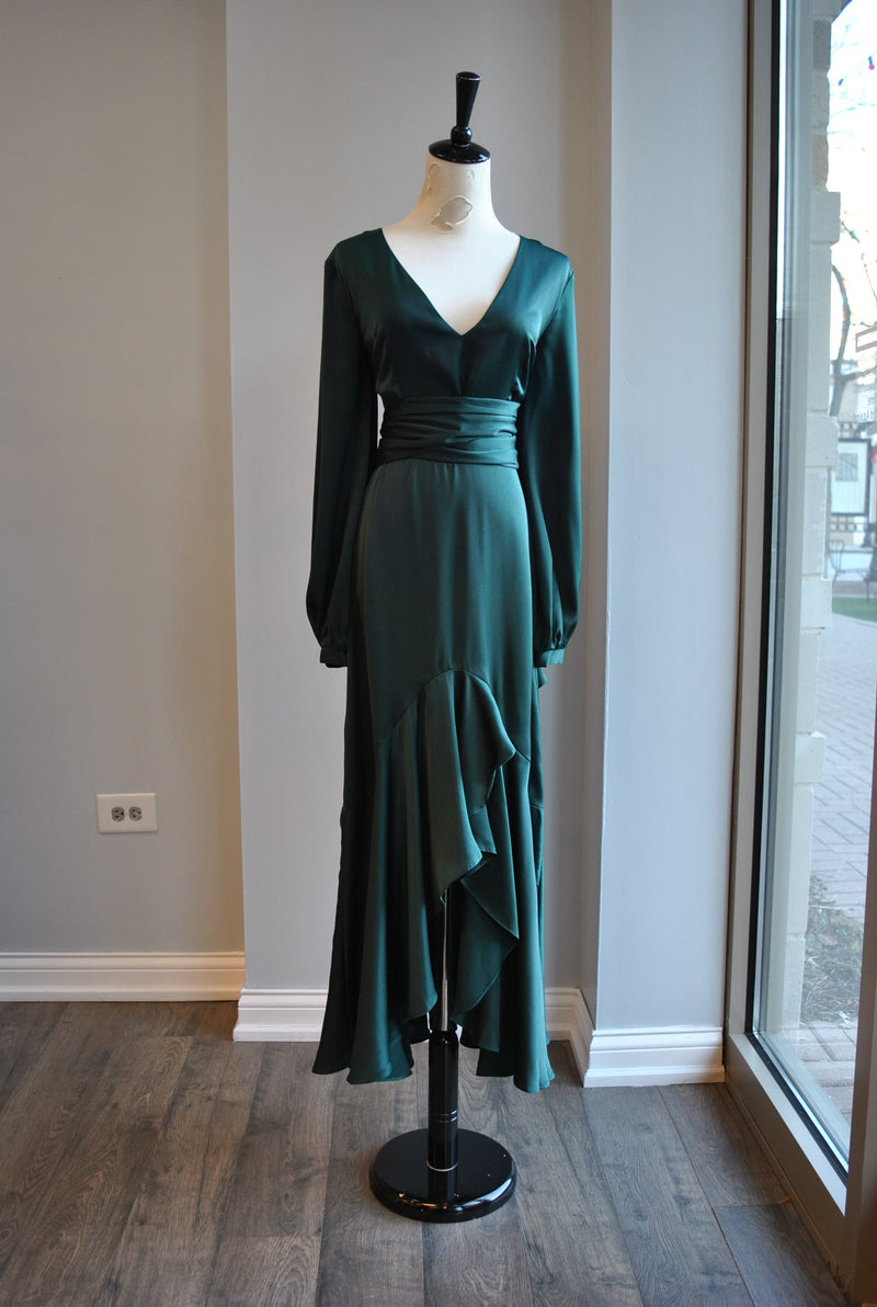 EMERALD GREEN HIGH AND LOW DRESS