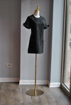 BLACK TWEED TUNIC DRESS WITH BOWS