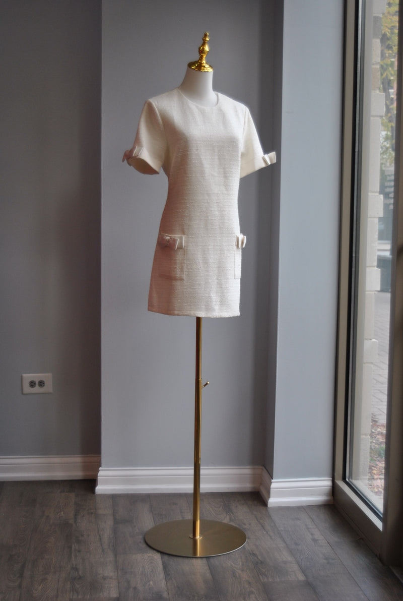 VANILLA TWEED TUNIC DRESS