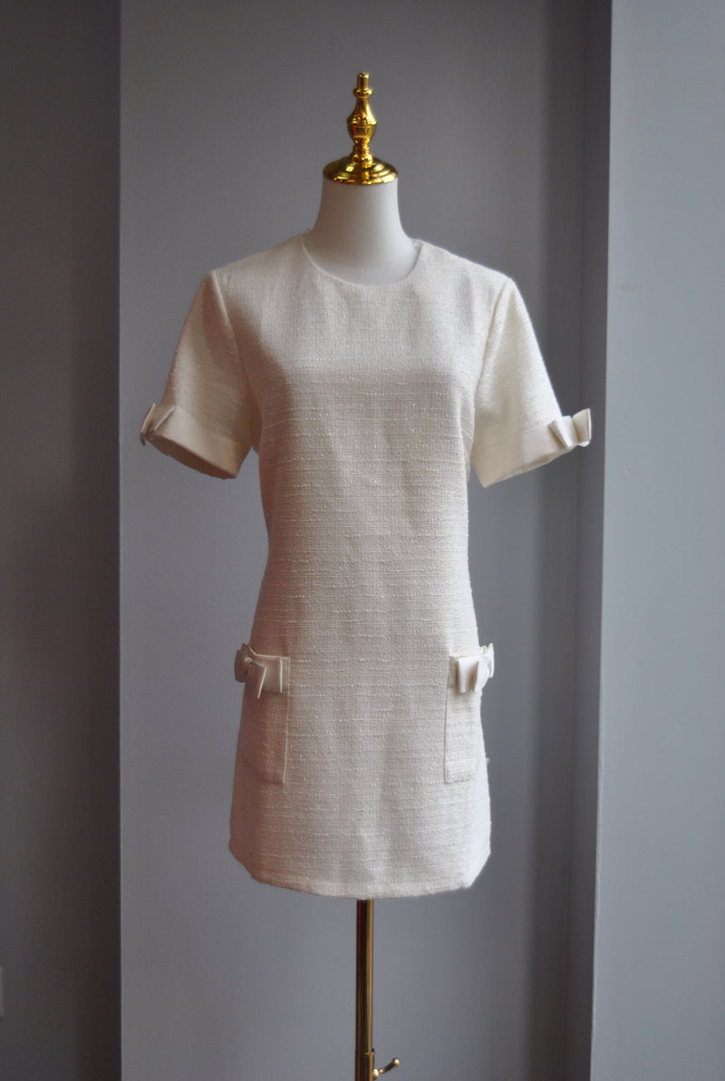 VANILLA TWEED TUNIC DRESS
