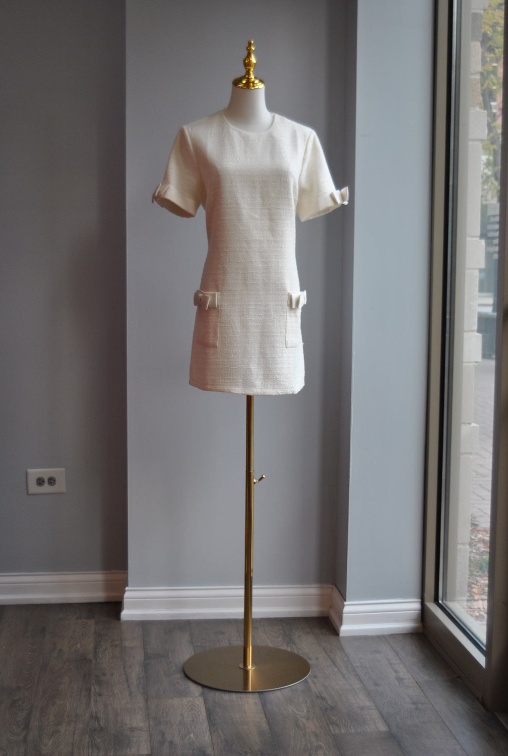 VANILLA TWEED TUNIC DRESS