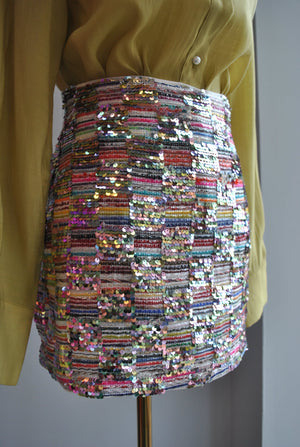 MULTICOLOR SEQUIN MINI SKIRT