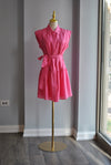 FUCHSIA PINK SUMMER DRESS WITH A BELT