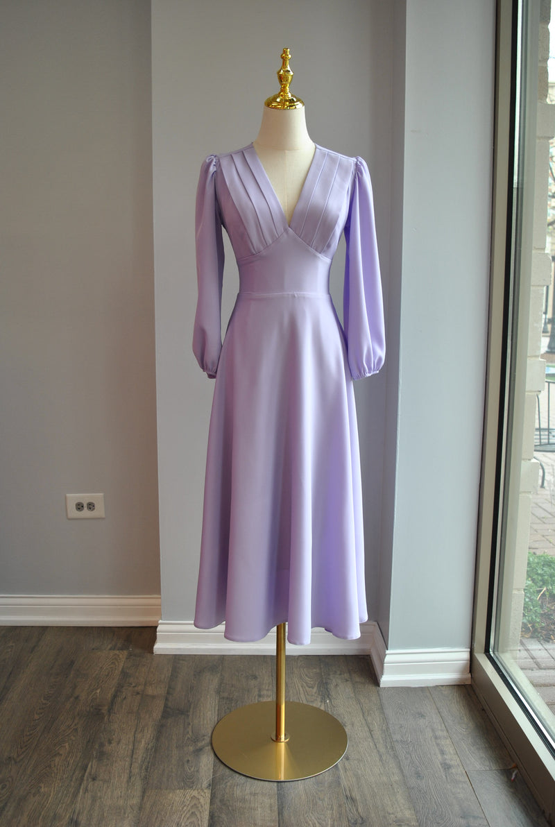 CLEARANCE - LAVENDER MIDI DRESS CLEARANCE - LAVENDER MIDI DRESS