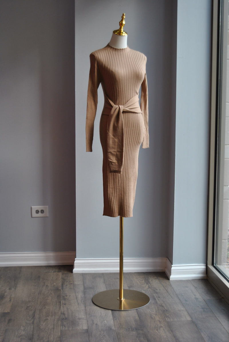 BEIGE SWEATER DRESS