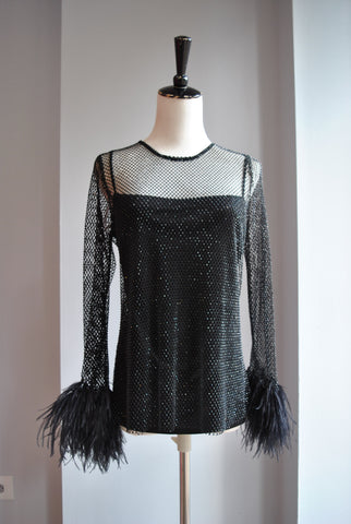 BLACK BODYSUIT WITH BELL SLEEVES