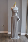 SILVER LONG ASYMMETRIC DRESS