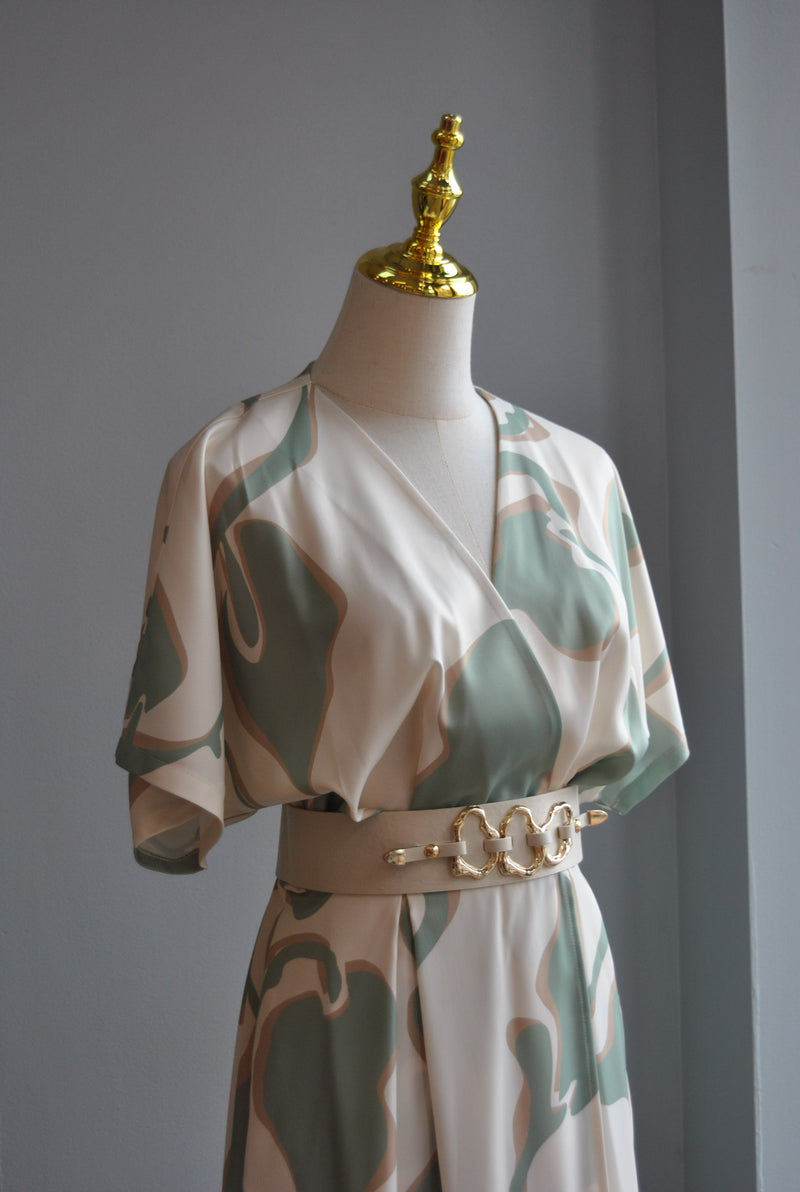 VANILLA AND SAGE  MIDI DRESS WITH A BELT