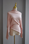 DUSTY PINK ASYMMETRIC SWEATER